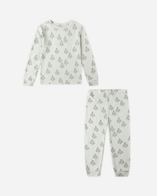 Organic Long Sleeve Pajama Set Trees