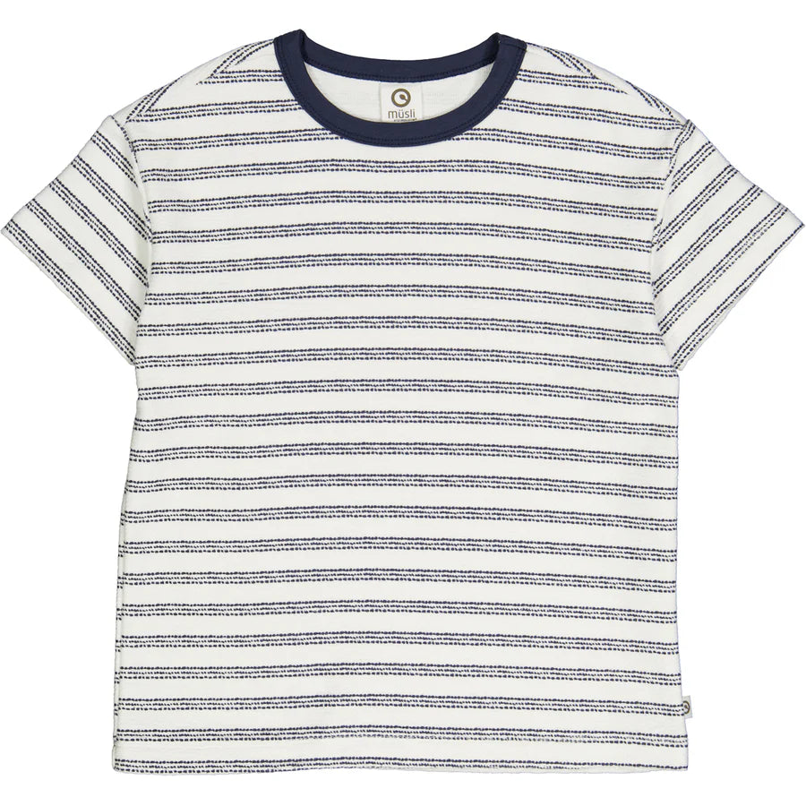 Striped Short Sleeve Tee Night Blue