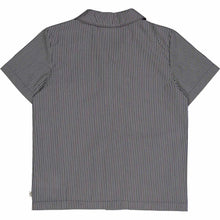Load image into Gallery viewer, Poplin Stripe Short Sleeve Button-Up Night Blue