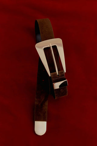 Brooklyn Suede Belt Brown Gold