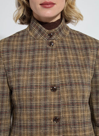 Marceline Convertible Collar Blazer Brit Brushed Plaid