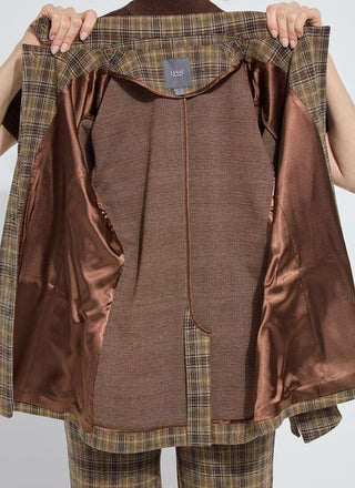 Marceline Convertible Collar Blazer Brit Brushed Plaid