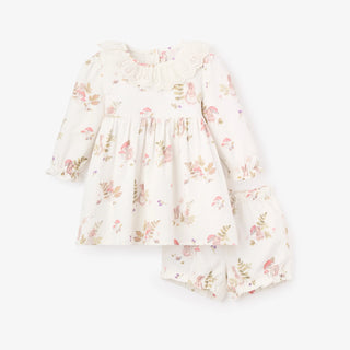 Magical Mouse Print Mini Cord Lace Collar Dress + Bloomer Set