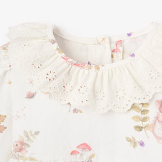 Magical Mouse Print Mini Cord Lace Collar Dress + Bloomer Set