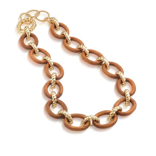 Earth Goddess Link Necklace Teak