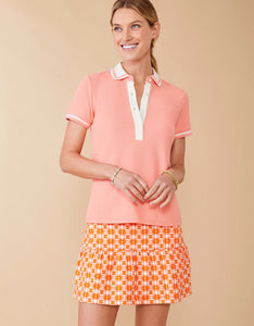 Jersey Flounce Skort Marsh Hens Geo Pink Orange