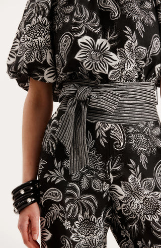 Gianna Linen Pant Tropical Print