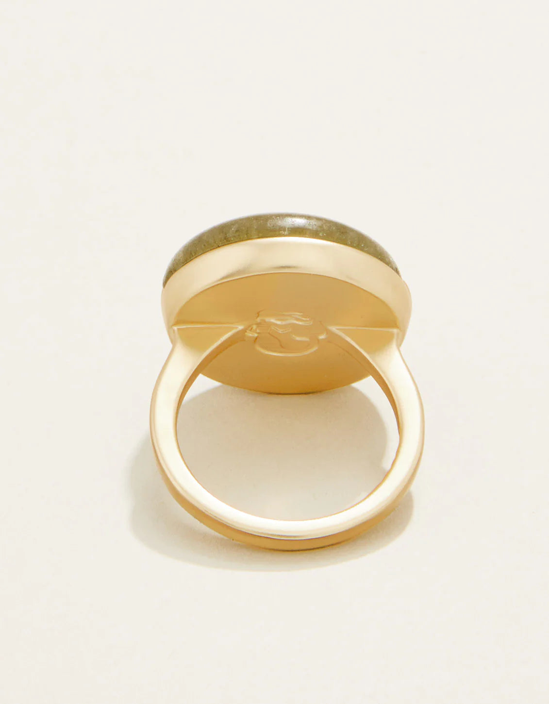 Centered Stone Ring Olive/Pink Jade