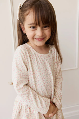 Organic Cotton Fayette Dress Posy Garden Pink