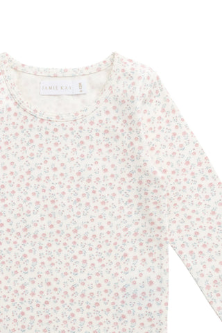 Organic Cotton Long Sleeve Top Posy Garden Pink