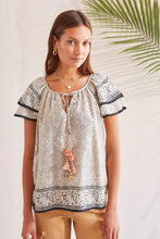 Load image into Gallery viewer, Flutter Sleeve Blouse With Novelty Tassel