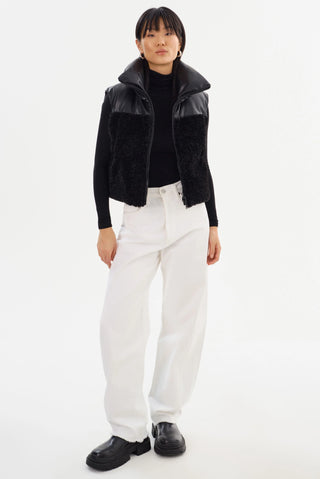 Melicia Reversible Puffer Vest Black