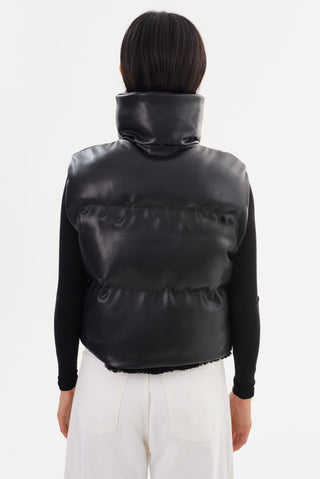 Melicia Reversible Puffer Vest Black