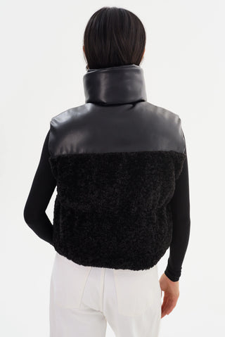 Melicia Reversible Puffer Vest Black