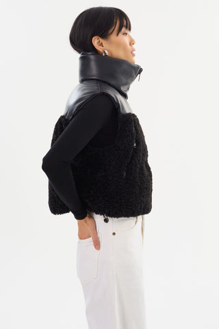 Melicia Reversible Puffer Vest Black