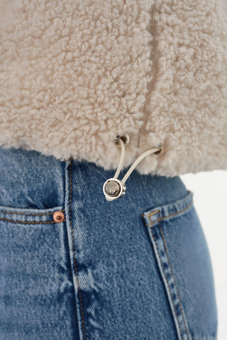 Melicia Reversible Puffer Vest Bone Ecru