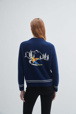 Apres Ski Full Zip Cardigan Navy