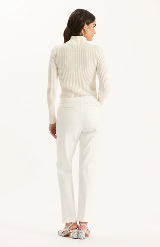 Cotton Cashmere Ribbed Turtleneck