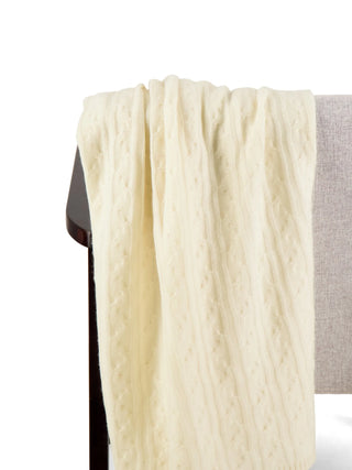 Cozy Cable Knit Throw 100% Cashmere