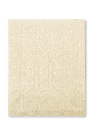 Cozy Cable Knit Throw 100% Cashmere