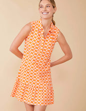 Load image into Gallery viewer, Joelle Sleeveless Polo Dress Marsh Hens Geo Pink Orange