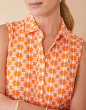 Load image into Gallery viewer, Joelle Sleeveless Polo Dress Marsh Hens Geo Pink Orange