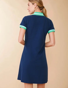 Short Sleeve Serena Pique Dress Midnight Blue