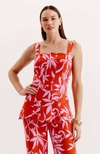Vanessa Linen Top Orchid