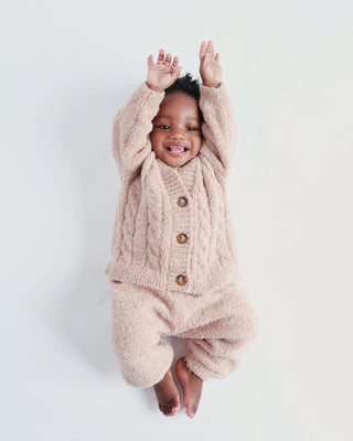 Cable Cardigan Fuzzy Pecan