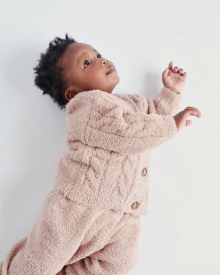 Cable Cardigan Fuzzy Pecan