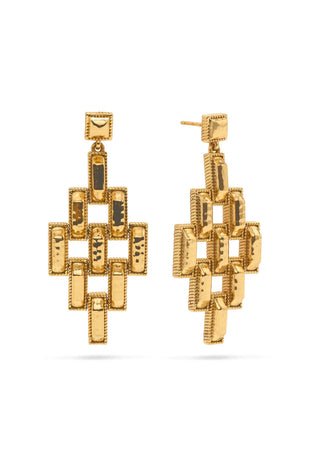 Pathway Post Drop Earrings Gold