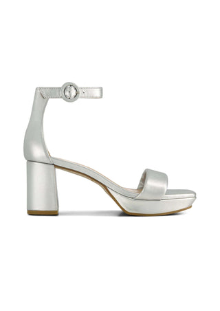 Carla Platform Sandal Silver Antique Calf