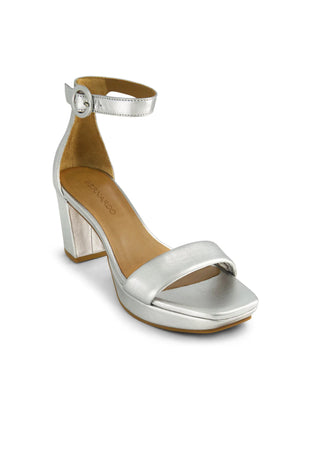 Carla Platform Sandal Silver Antique Calf
