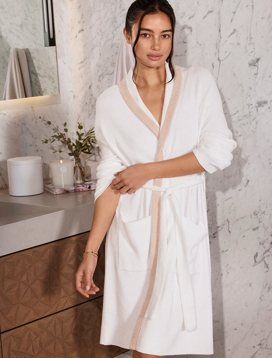 CozyChic Ultra Lite® Tipped Ribbed Short Robe