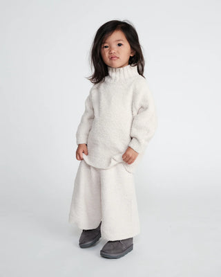 Boxy Mock Neck Sweater Fuzzy Ecru