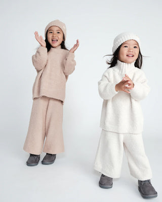 Boxy Mock Neck Sweater Sweater Fuzzy Pecan