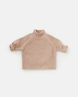 Boxy Mock Neck Sweater Sweater Fuzzy Pecan