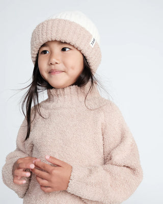 Boxy Mock Neck Sweater Sweater Fuzzy Pecan