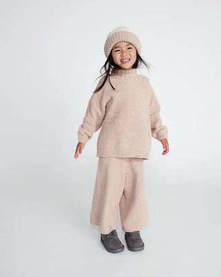 Boxy Mock Neck Sweater Sweater Fuzzy Pecan