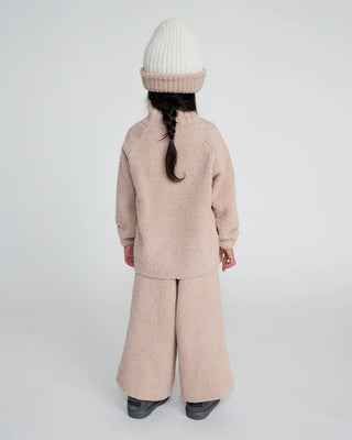 Boxy Mock Neck Sweater Sweater Fuzzy Pecan