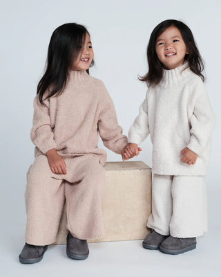 Boxy Mock Neck Sweater Sweater Fuzzy Pecan