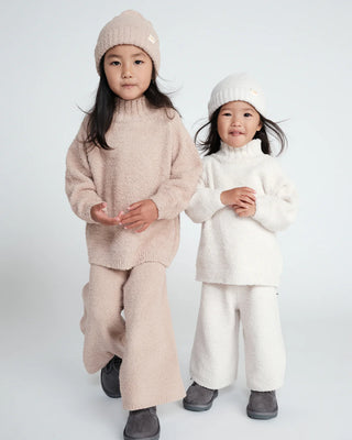 Boxy Mock Neck Sweater Sweater Fuzzy Pecan