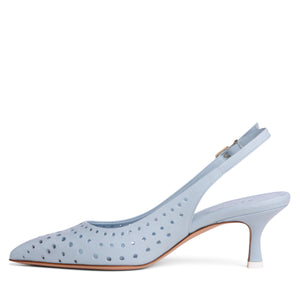 Flynn Sky Blue Leather Slingback