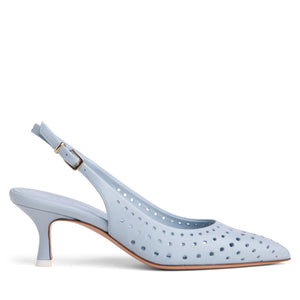 Flynn Sky Blue Leather Slingback