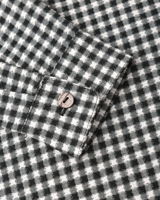 Collard Long Sleeve Shirt Black Gingham