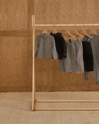 Collard Long Sleeve Shirt Black Gingham