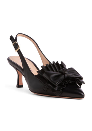Fiorella Black Leather Slingback