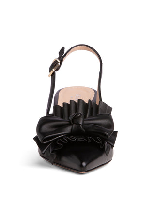 Fiorella Black Leather Slingback