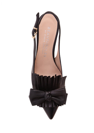 Fiorella Black Leather Slingback