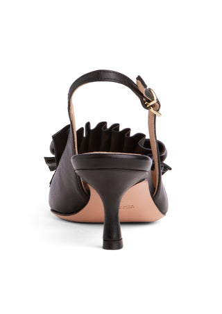 Fiorella Black Leather Slingback
